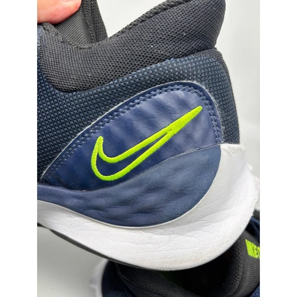Nike Renew Elevate 3 Mens 13 Navy Volt Basketball Shoes DD9304-005 Mid Top